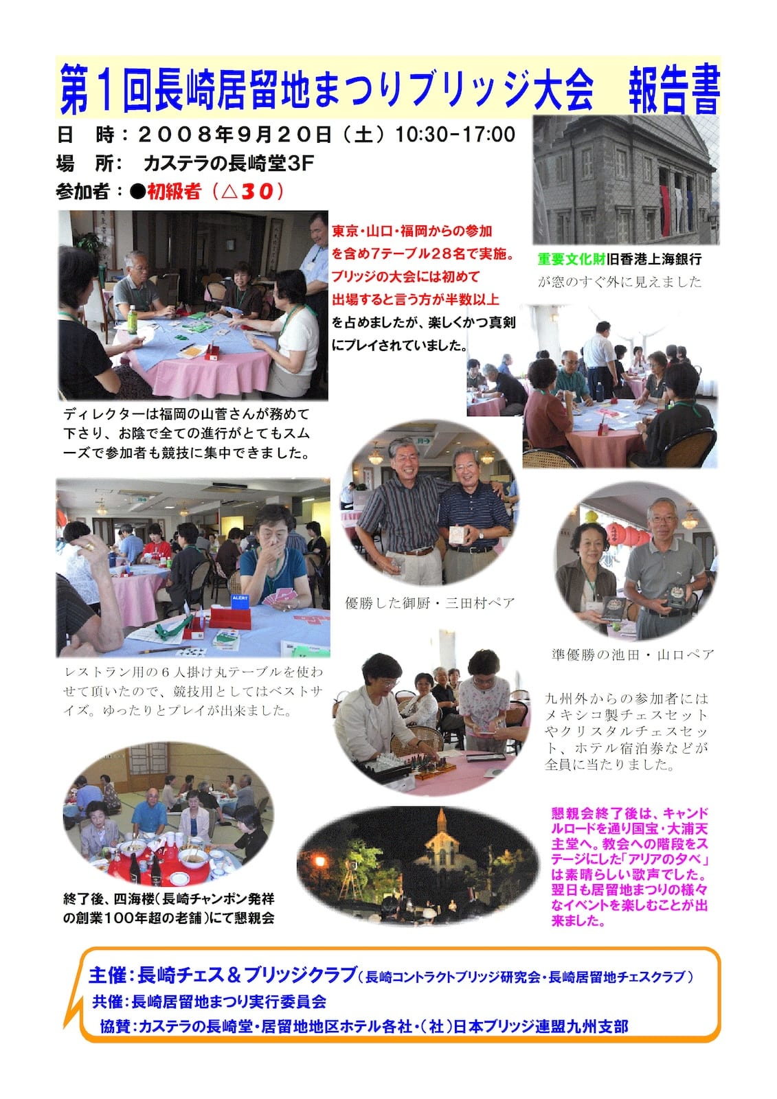 第1回長崎居留地まつりブリッジ大会 報告書（2008年）